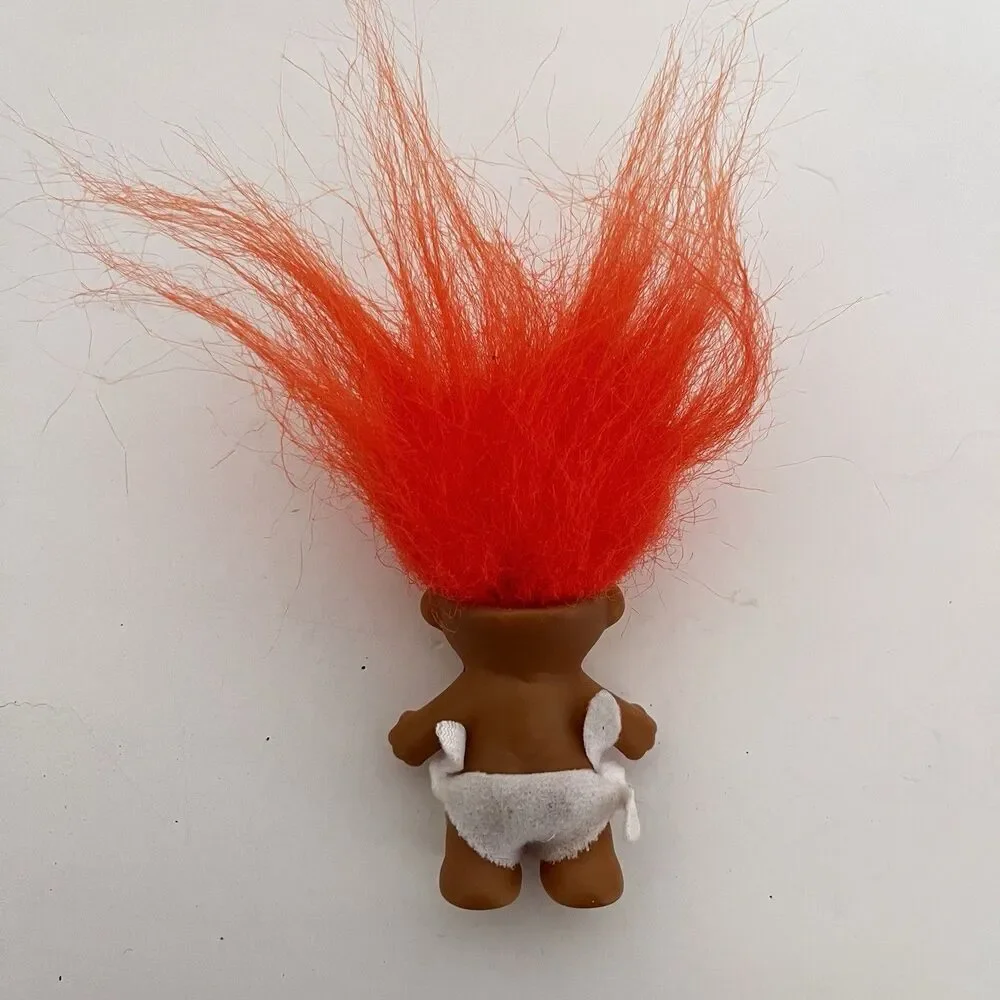 Vintage Russ Baby Trolls in Diapers Lot of 2 Orange Pink Hair 2
